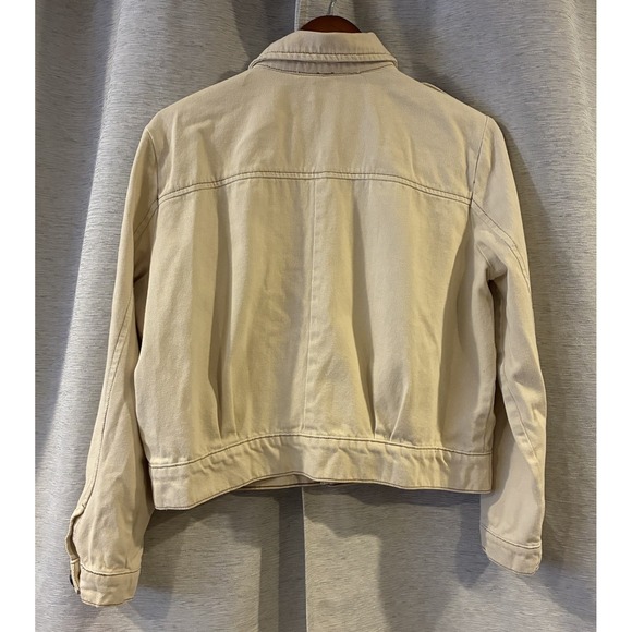 Free People Ivory Eisenhower Denim Jacket Size S - Picture 5 of 7